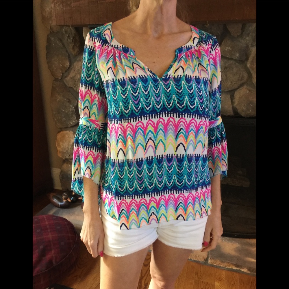 Alice & Trixie 100% Silk Boho Top-Size XS